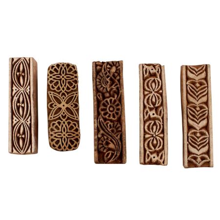 Set of 5 Piece New Mix Wooden Printing Blocks